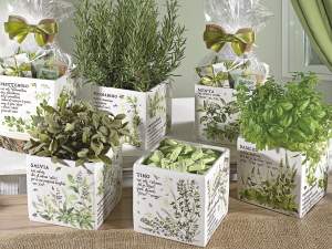 Wholesaler ceramic vase written Herbs