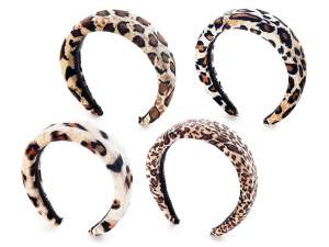 Grossista cerchietti capelli animalier velluto