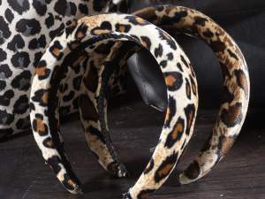 Grossista cerchietti capelli animalier velluto