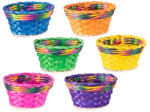 Cesta de bambú de colores al por mayor