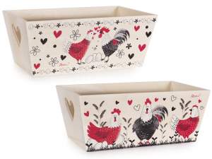 ingrosso vassoio legno gallinelle cuore