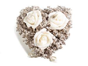 Grossisti cestini cuore rose fiori artificiali