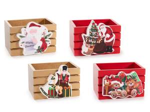 ingrosso cestini cassette di natale in legno