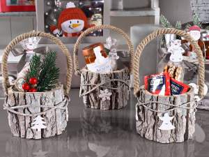 ingrosso cestino legno corteccia natale
