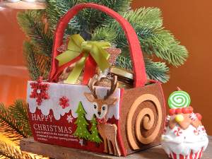 Ingrosso cestino panno decori natale