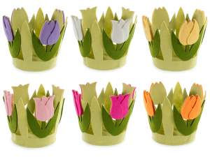 grossista cestino panno colorato tulipani