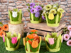 grossista cestino panno colorato tulipani