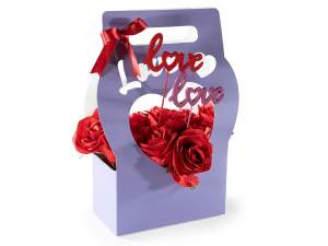 ingrosso cestini cuore fiori idrorepellente