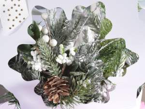 Ingrosso cestino porta fiori fiocco neve
