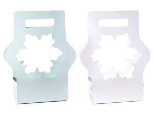 Ingrosso cestino porta fiori fiocco neve