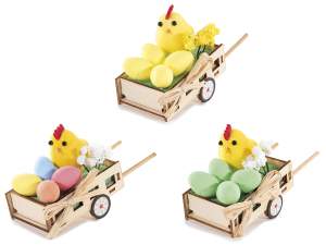 Vente en gros chariot à œufs de poussin de Pâques