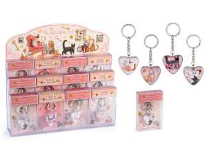 wholesale cat heart keychain