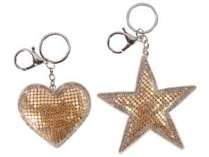 ingrosso porta chiave charm strass cuore stella