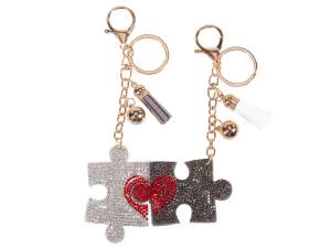 ingrosso porta chiavi coppia puzzle cuore