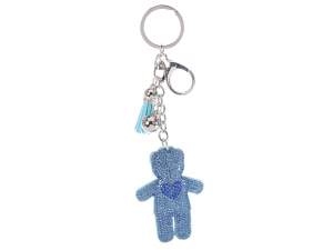 Ingrosso porta chiave bimbo blu strass