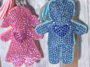 Ingrosso porta chiave bimbo blu strass
