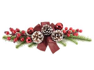 centerpiece sprig with pine cones berries