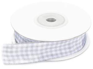 Wholesale white gray gingham ribbons