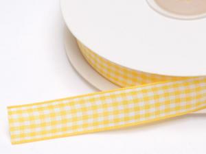 Wholesale yellow white gingham ribbons