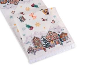 nappe de table de Noël paysage enneigé en gros