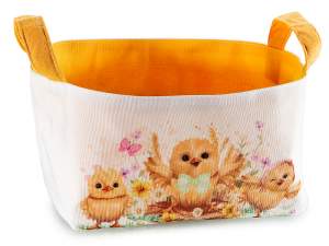 wholesale easter basket chicks fabric handles