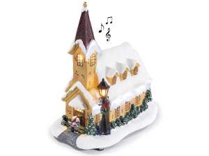 ingrosso chiesa villaggio natalizio luci musica