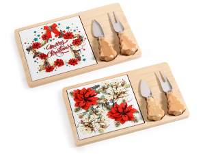 wholesale Christmas cutting board cutlery cheese