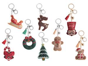 wholesale rhinestone keychain christmas