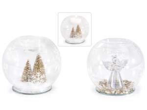 Christmas candles and candle holders