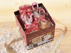 wholesale christmas box bow santa claus prints