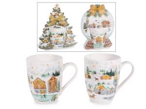 wholesaler christmas village mug