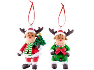 wholesale resin paste reindeer tree decoration