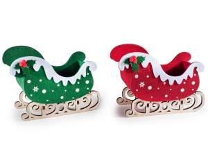 Wholesaler basket cloth wood Christmas sleigh