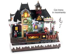 wholesale christmas village with house train music