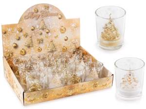 wholesale christmas tree candle glass jar