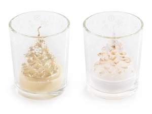 wholesale christmas tree candle glass jar