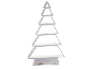 White wooden Christmas tree shelf wholesaler