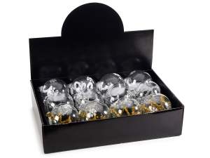 wholesale clear glass ball glitter snow