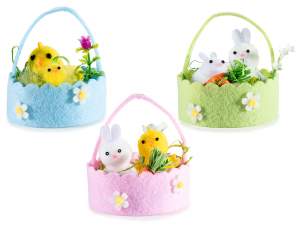 wholesale Easter cloth basket chick rabbit