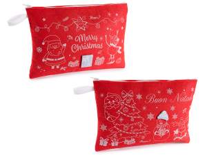 wholesale christmas cloth pencil case