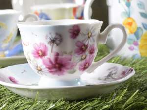 Coffee cups porcelain flower decorations wholesale
