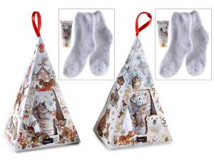 chaussettes crème en gros, cadeau de Noël