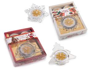 coffret cadeau de bougies chauffe-plat de Noël