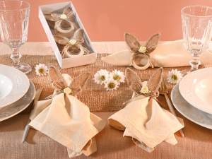 vente en gros rond de serviette de Pâques lapin