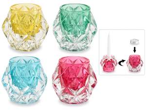 wholesale colored tealight candle jar