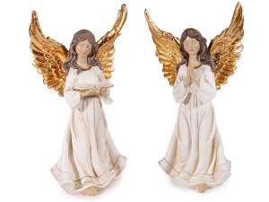 Wholesale angel resin golden wings