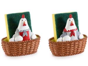wholesale resin chicken sponge holder