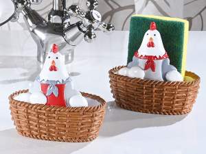 wholesale resin chicken sponge holder