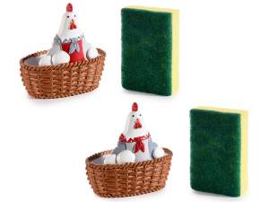 wholesale resin chicken sponge holder