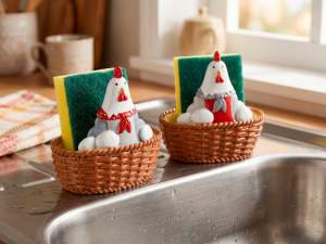 wholesale resin chicken sponge holder